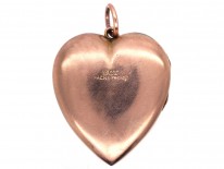 Edwardian 9ct Back ​& Front Heart Shaped Locket with Star Motif