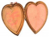 Edwardian 9ct Back ​& Front Heart Shaped Locket with Star Motif