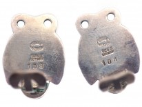 Georg Jensen Silver & Moonstone Clip On Earrings