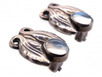 Georg Jensen Silver & Moonstone Clip On Earrings