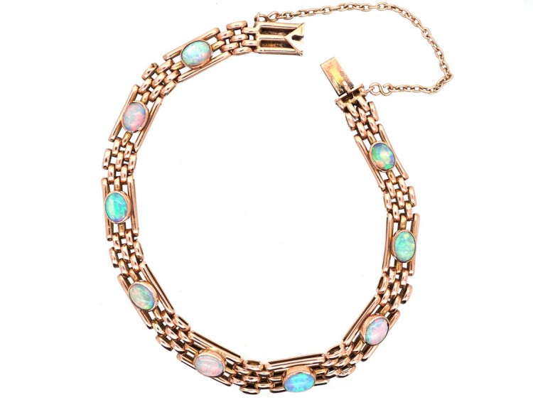 Edwardian 9ct Gold & Opal Bracelet