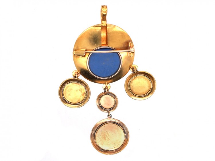 Victorian 18ct Gold & Banded Onyx Pendant in Original Case