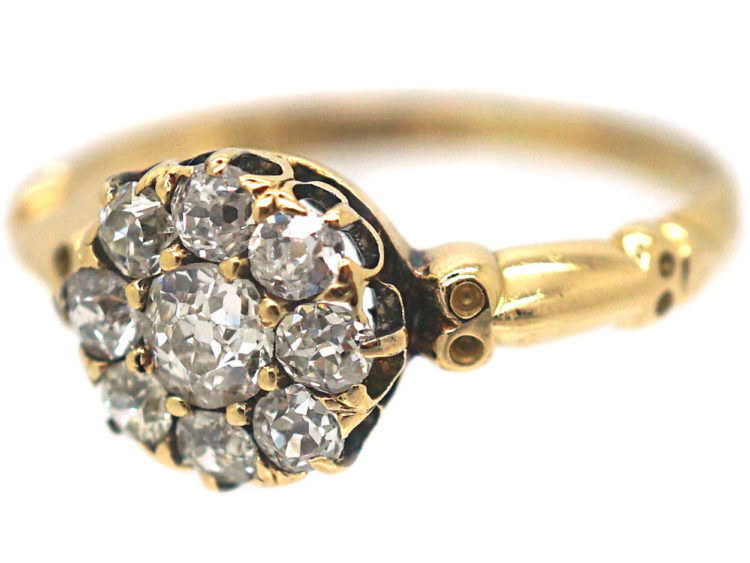 Edwardian 18ct Gold Diamond Cluster Ring