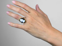 Victorian 18ct Gold Portrait Ring of Dante Carved in Sardonyx