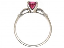Ruby Solitaire & Diamond Platinum Ring