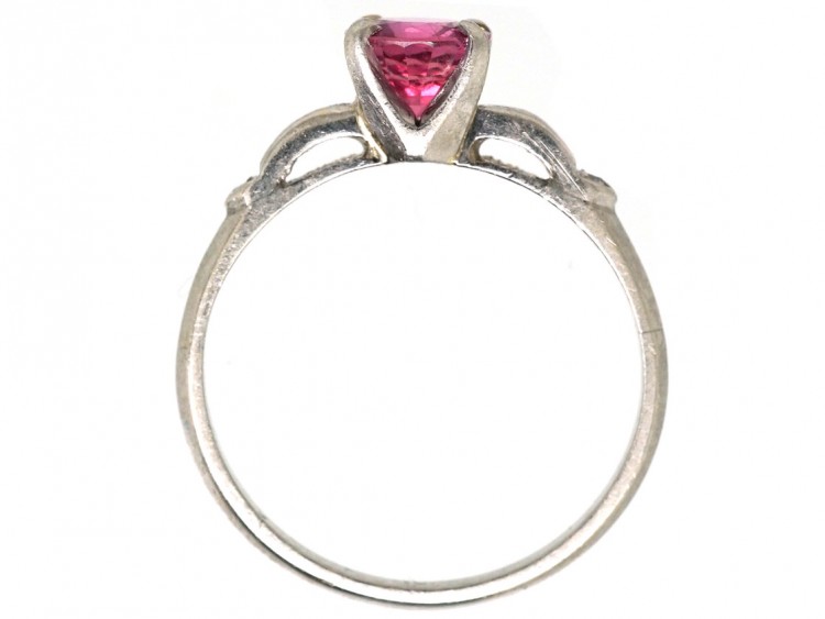 Ruby Solitaire & Diamond Platinum Ring