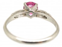 Ruby Solitaire & Diamond Platinum Ring