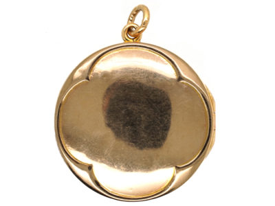 Edwardian 9ct Gold Quatrefoil Design Round Locket