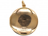 Edwardian 9ct Gold Quatrefoil Design Round Locket