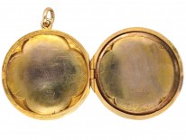Edwardian 9ct Gold Quatrefoil Design Round Locket
