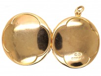 Edwardian 9ct Gold Quatrefoil Design Round Locket
