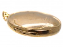 Edwardian 9ct Gold Quatrefoil Design Round Locket