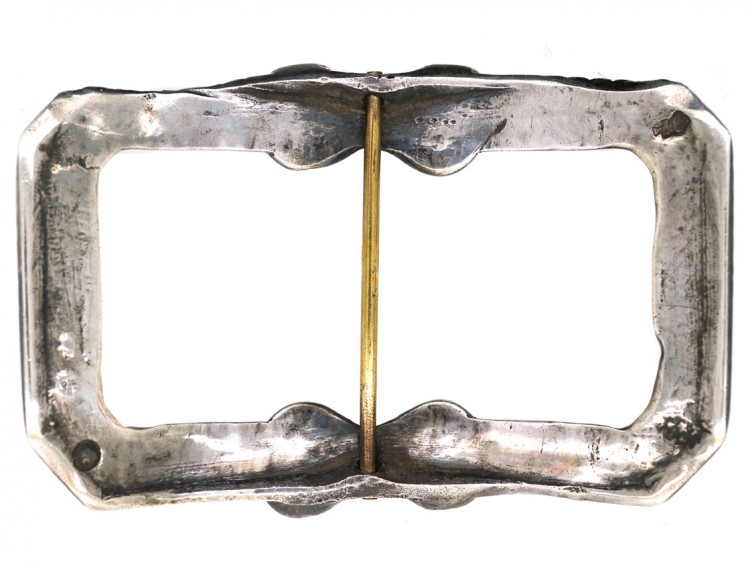 Large 18th Century French Silver Buckle With Bow Design