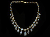 Edwardian 15ct Gold Moonstone Festoon Necklace