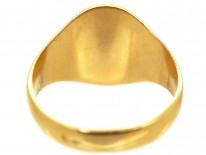 French 18ct Gold Signet Ring With Engraved Crest