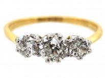 18ct Gold & Platinum, Diamond Three Stone Ring
