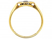 Art Deco 18ct Gold & Platinum Rectangular Sapphire & Diamond Ring