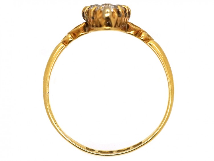 Victorian Marquise Shaped Diamond Set 18ct Gold Ring