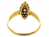 Victorian Marquise Shaped Diamond Set 18ct Gold Ring