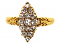 Victorian Marquise Shaped Diamond Set 18ct Gold Ring