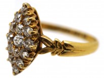 Victorian Marquise Shaped Diamond Set 18ct Gold Ring