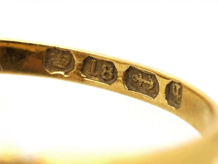 Victorian Marquise Shaped Diamond Set 18ct Gold Ring