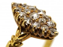 Victorian Marquise Shaped Diamond Set 18ct Gold Ring