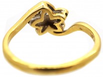 Edwardian 18ct Gold & Platinum Diamond Set Ivy Leaf Ring