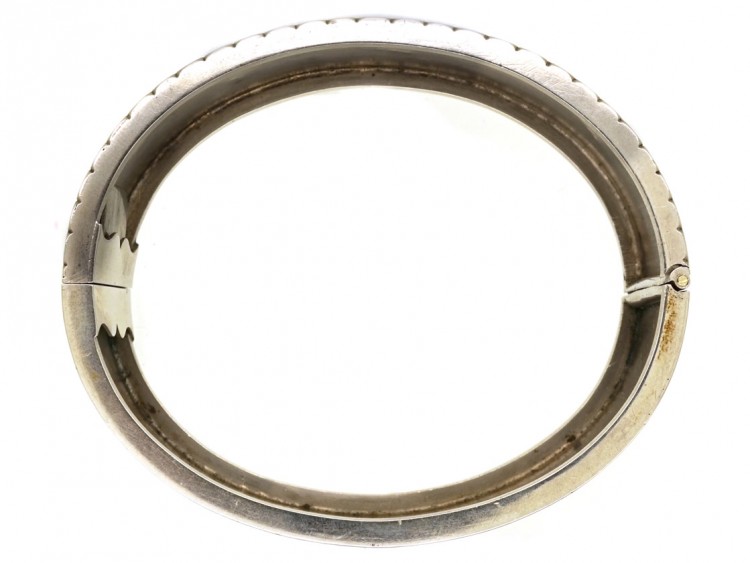 Victorian Silver & Gold Overlay Flowers Motif Bangle