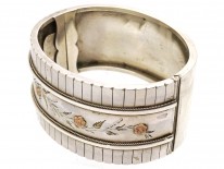 Victorian Silver & Gold Overlay Flowers Motif Bangle