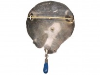 Silver, Ivory & Lapis Lazuli Art Deco Brooch by Meyer
