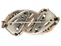 Art Deco Silver & Marcasite Double Clip Brooch