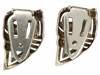 Art Deco Silver & Marcasite Double Clip Brooch