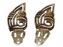 Art Deco Silver & Marcasite Double Clip Brooch
