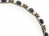 Silver, Blue & White Paste Necklace