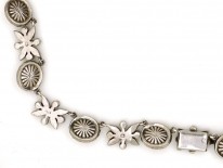 Silver, Blue & White Paste Necklace