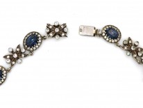 Silver, Blue & White Paste Necklace