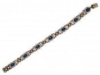 Silver, Blue & White Paste Bracelet