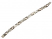 Silver, Blue & White Paste Bracelet