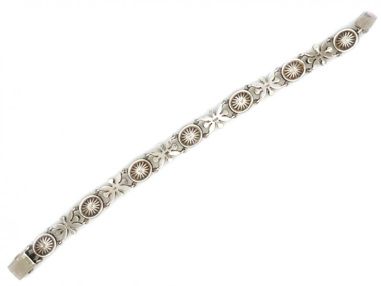Silver, Blue & White Paste Bracelet