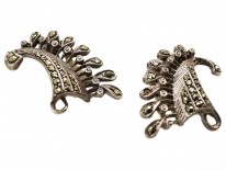Art Deco Silver & Marcasite Clip On Wing Earrings