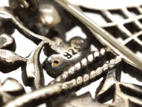 Edwardian Silver, Marcasite ​& Coloured Paste Flower Basket Brooch