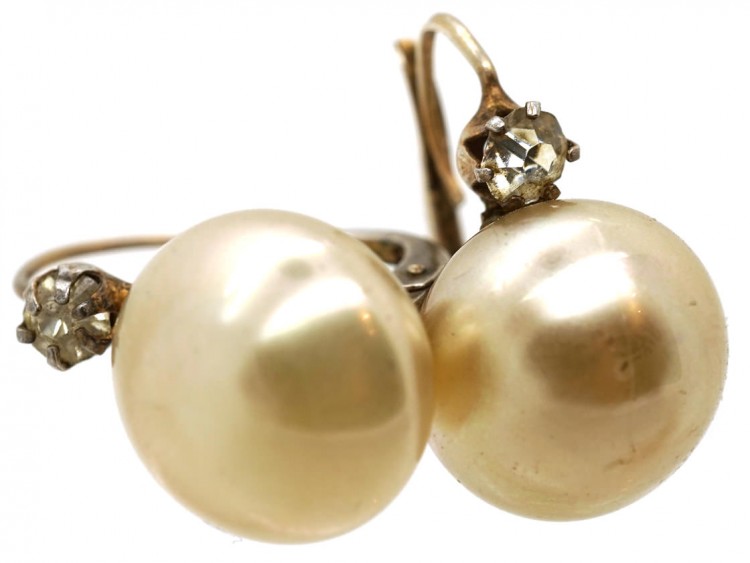 French Silver & Paste Earrings