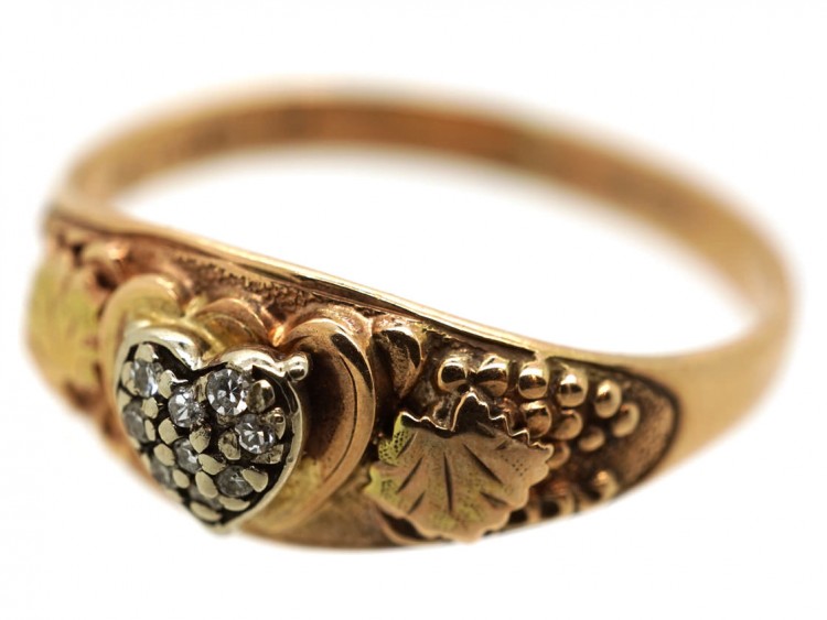 Alaskan Two Colour 14ct Gold & Diamond Heart Ring