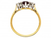Ruby & Diamond Three Stone Ring