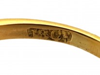 Edwardian 18ct Gold , Platinum & Diamond Three Stone Crossover RIng