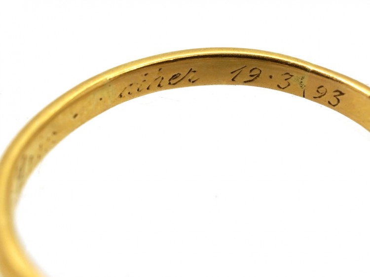Victorian Five Stone Carved Diamond Half Hoop Ring