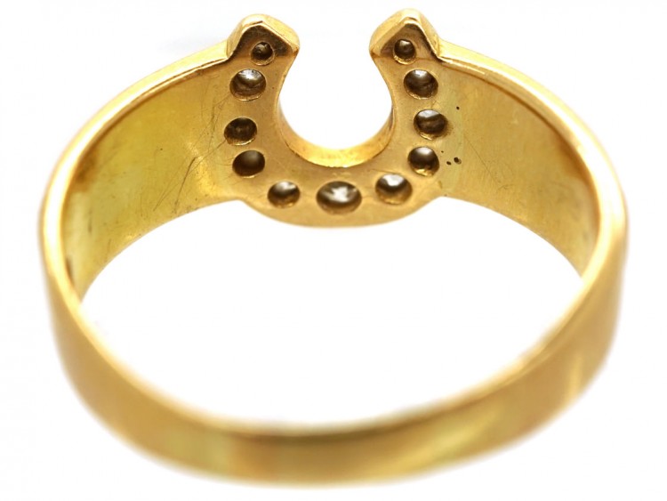 Victorian 18ct Gold & Diamond Horseshoe Ring
