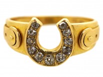 Victorian 18ct Gold & Diamond Horseshoe Ring