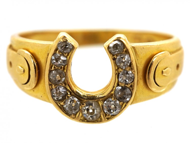 Victorian 18ct Gold & Diamond Horseshoe Ring